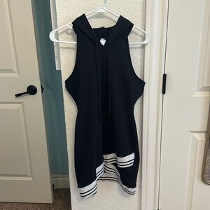 Venus black and white hooded dress
Size medium